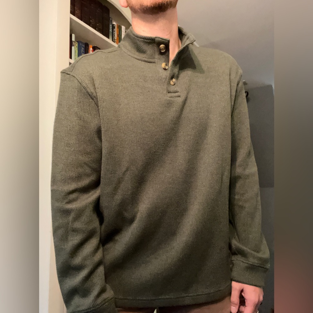 Mens Stitchfix Hawker Rye Avalon Henley Style Knit Sweater